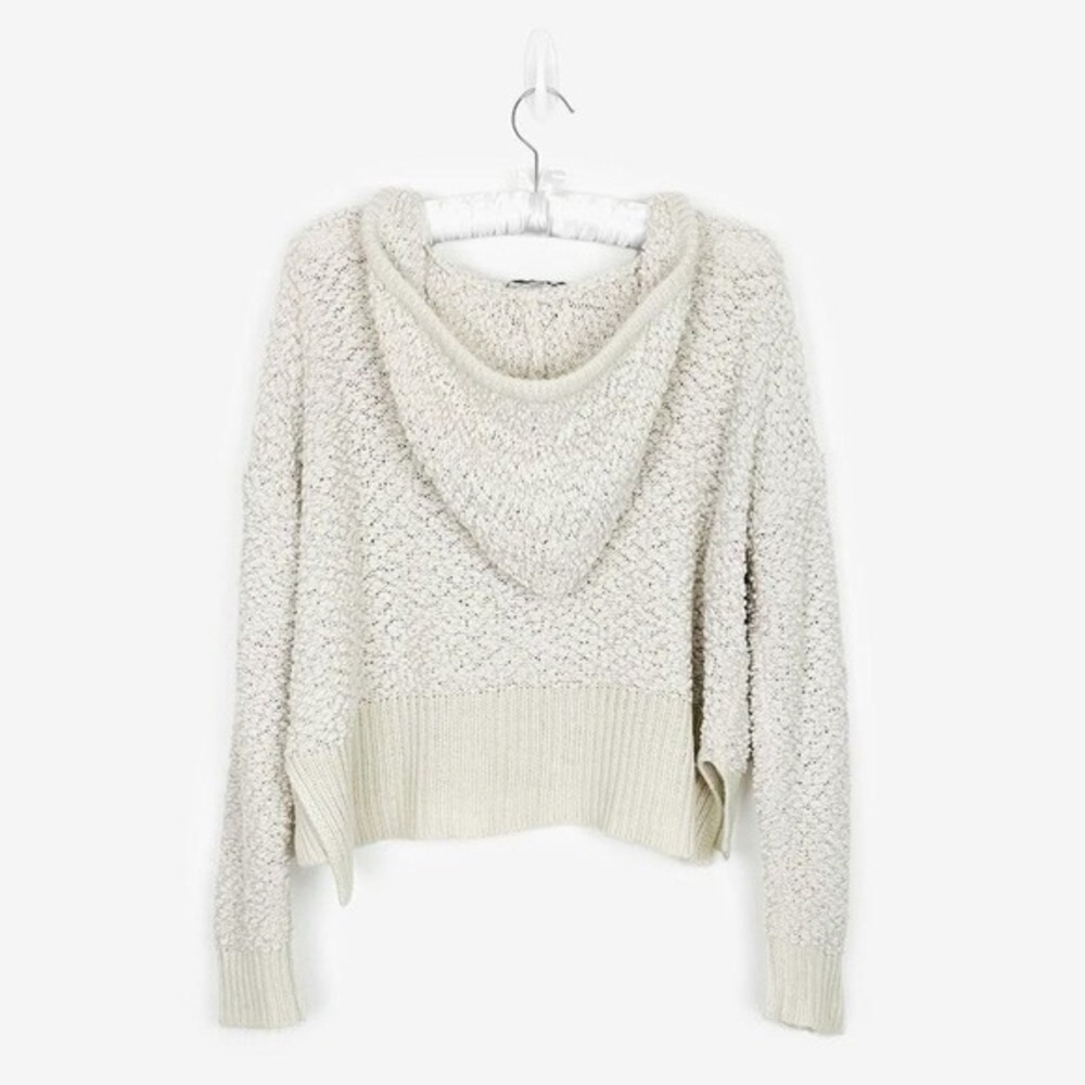 Young Fabulous & Broke Popcorn Knit Hoodie Sweater Size S Cream Clean Girl Comfy - Picture 4 of 14